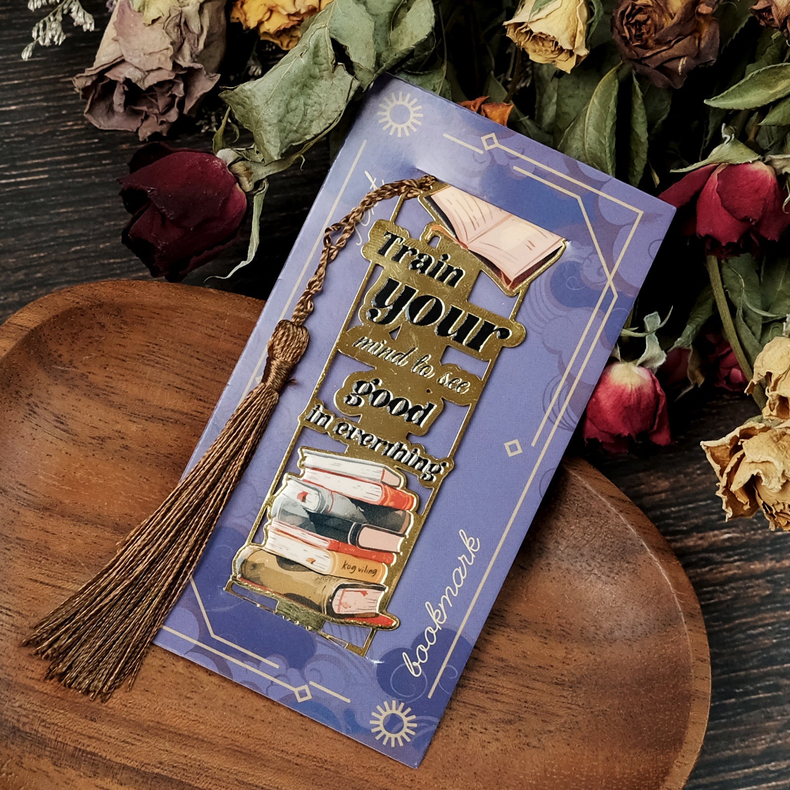 Wholesale Advanced Texture Metal Positive Energy Inspirational English Bookmark Student Exquisite Birthday Gift